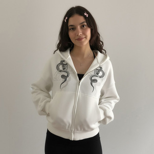 Z-4900 Novedad: Sudadera Holgada Estilo Americano, <span class=keywords><strong>Ropa</strong></span> 2K, Cárdigan con Capucha para Chicas, Top Corto - Product Image 3