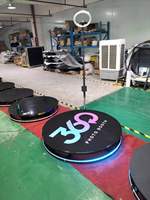 Plateforme rotative automatique pour photomaton 360° de 100 cm avec anneau lumineux RGB, télécommande et flight case, pour 5-6 personnes, idéale pour les événements