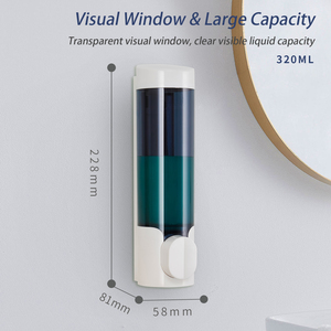 Nuevo Dispensador de Jabón Moderno Personalizado con Logotipo para Cocina y Baño, Dispensador de Champú de Plástico ABS para Montar en la Pared, 320 ml*1, Dispensador de Jabón Individual - Product Image 2