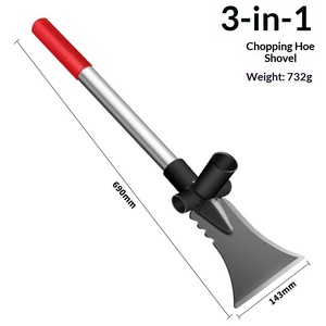 Hacha, Azada y <span class=keywords><strong>Pala</strong></span>: Herramienta Combinada Tres en Uno con Cabeza Intercambiable para Cortar Madera, Desherbar y Excavar - Product Image 4