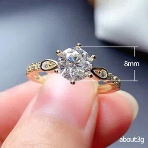 Anello con cristalli taglio rotondo per donna, accessori romantici per feste e uso quotidiano - Product Image 5