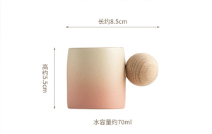 Tazza <span class=keywords><strong>da</strong></span> tè in ceramica grezza mini, carina, con manico in legno, stile giapponese, design vintage di lusso leggero, squisito regalo per il tè pomeridiano - Product Image 6