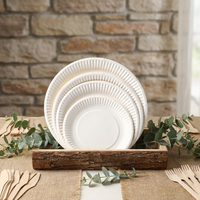 Ensemble d'assiettes en papier biodégradable à motifs, dorées à chaud, pour décoration de table de mariage ou de fête prénuptiale, plats ronds personnalisés