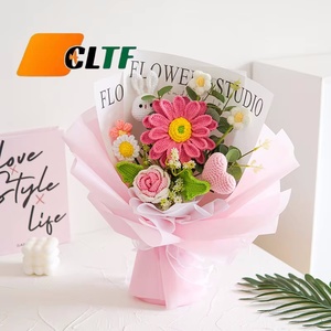 Flores artificiales hechas a mano, lirio, conejo, corazón, amor, rosa, tulipán, ramo de flores de ganchillo, regalo del Día de la madre de San Valentín - Product Image 1