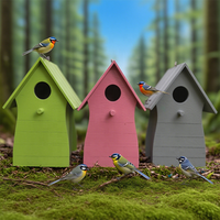 Maison de jardin en bois pour oiseaux Boîtes à oiseaux colorées Jardin pour petits oiseaux Boîte de nidification pour moineaux Maison d'extérieur Maisons d'oiseaux en bois