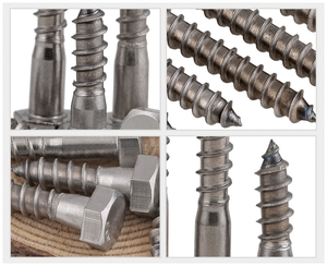 สกรู<span class=keywords><strong>ไม้</strong></span>หัวหกเหลี่ยมดำ DIN571 สแตนเลส ชาย-หญิง แบบซ่อน สำหรับกล่องไม้ ราคาโรงงาน - Product Image 4