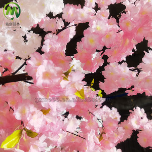 Payung simulasi tinggi Bentuk atap pohon besar bunga merah muda dan putih pohon <span class=keywords><strong>Sakura</strong></span> mekar pohon ceri buatan untuk pernikahan - Product Image 3