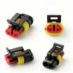 Conector Automotriz Hembra de 2 Pines 282080-1, Adaptador Eléctrico Impermeable, Material PA66, Resistente a la Temperatura -25~+105, Terminales de Enchufe - Product Image 2