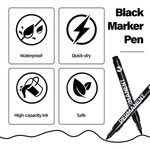 Pennarelli indelebili a punta sottile nero <span class=keywords><strong>bianco</strong></span> permanente inchiostro di qualità superiore punta sottile <span class=keywords><strong>pennarello</strong></span> permanente <span class=keywords><strong>per</strong></span> ufficio - Product Image 2