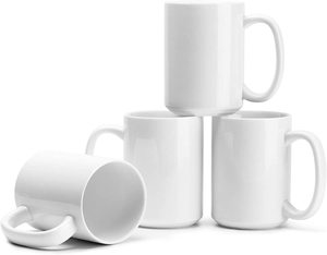 Tazas de porcelana de cerámica para café, tazas modernas en blanco impresas, con logotipo de sublimación, a precio liso, hechas a medida, <span class=keywords><strong>15</strong></span> <span class=keywords><strong>Oz</strong></span> - Product Image 1