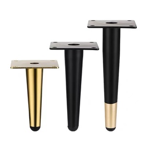 Pieds de meubles de luxe légers, pieds en métal noir et or avec coussinets en silicone pour canapé, table, meuble TV - Product Image 3