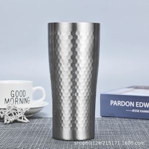Japanese Style Hammered Insulated Cup 304 Stainless Steel <b>Double</b> <b>Wall</b> Vacuum Mug 350ml Portable Coffee Beer Tumbler - Product Image 4