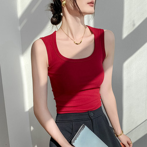 Débardeur blanc pour femmes été coton sans manches Cami Chic basique superposition ou vêtements autonomes - Product Image 3