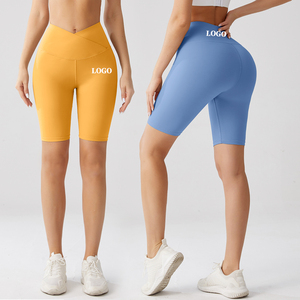 <span class=keywords><strong>Pantaloni</strong></span> da Yoga senza cuciture per allenamento con Logo personalizzato a vita alta per donne Leggings con sollevamento del sedere per la corsa e il ciclismo in stile Casual - Product Image 3