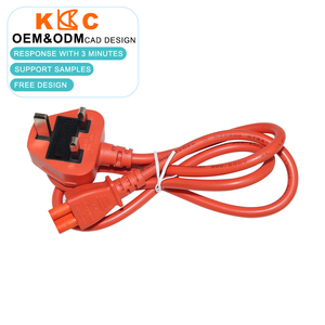 <b>UK</b> Plug to C7 Power Cord Red 2 Meter for Office Printer and Desktop <b>Monitor</b> - Product Image 1
