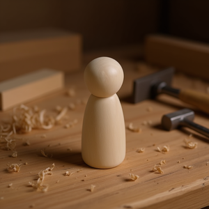 Pupazzo in legno ILAN da 55 mm, figura non finita per progetti fai-da-te - Product Image 2