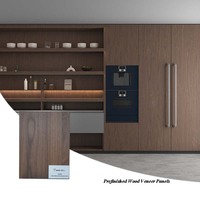 Vente directe d'usine, panneaux en bois MDF plaqués chêne blanc Golden Chameleon C042W, grain cathédrale, coupe en tranches, placage naturel lisse