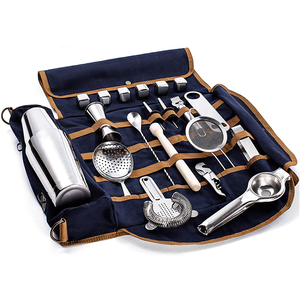 Wuyi Camol Bartender Kit 22pcs: 800ml 550mlボストンシェーカー、ジガー、ツール、ストーン、バッグ | Mixology <span class=keywords><strong>Pro</strong></span>セット | バーテンダーキット - Product Image 1