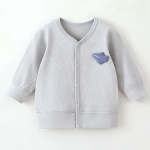 <span class=keywords><strong>Manteau</strong></span> pour bébé <span class=keywords><strong>printemps</strong></span>-automne en pur coton, avec soutien lombaire, confortable, doux, respirant, couleur unie, motif dessin animé, style cardigan - Product Image 2