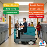 Autolaveuse autoportée 710 mm de largeur avec excellente capacité de franchissement de pentes raides pour carreaux céramiques scolaires