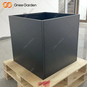 Jardinière carrée en acier galvanisé noir de 24 pouces, grande jardinière en métal pour l'extérieur et l'intérieur, durable, antirouille, pour un usage domestique - Product Image 6