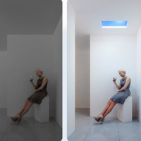 Plafonnier Intelligent 30X120cm Carré Bleu Skylight Intégré Salle De Bains Panneau Lumineux Ciel Simuler Fenêtre Plafonniers