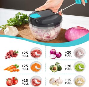 Picador Manual de Plástico para Cocina, Mini Cortador de Verduras, Rebanador y Triturador - Product Image 3