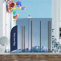 Kit de mât de drapeau de plage 3-5 sections en aluminium et fibre de verre, style moderne, montage facile, pour événements promotionnels extérieurs, numérique