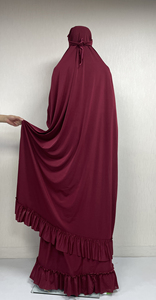 MC-1638 2026 Nueva Llegada, Vestido de Oración Musulmán, Abaya Lisa de Talla Grande, Conjunto de 2 Piezas, Abaya para Mujer con Capucha - Product Image 3