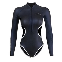 Wetsuit Bikini Divestar Wanita 2mm Kulit Halus Ukuran XXL CR untuk Surfing dan Freediving Tahan Air dan Bernapas Dengan Motif