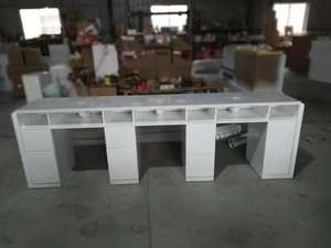 Mesa de <span class=keywords><strong>manicura</strong></span> para 3 personas, escritorio de <span class=keywords><strong>manicura</strong></span> de estilo francés clásico, blanco, 5 años de garantía, <span class=keywords><strong>2022</strong></span> - Product Image 2