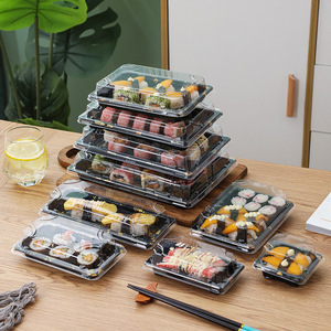 HYX-81211 PET Jetable <span class=keywords><strong>Sushi</strong></span> & Sandwich Plateau Contenants À Emporter Boîte Alimentaire avec Couvercle Logo Personnalisé - Product Image 2
