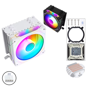 Refrigeración de tubo de calor de cobre QiuzAim 4 para escritorio AM4 2011 4 pines PWM E5 <span class=keywords><strong>Cpu</strong></span> 120mm ventilador Infinity Mirror ordenador X79 placa base X99 - Product Image 1