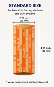 Kraft <b>Paper</b> Coin Wrappers <b>Orange</b> Green Blue Striped Design for Pennies Nickels Dimes Quarters 150 Pcs Food Grade Packaging - Product Image 3