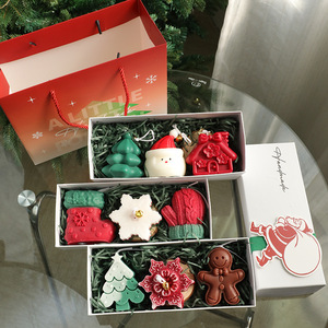 LANJO SHIP from US Handmade Christmas Tree Shape Scented Art <b>Candle</b> <b>Set</b> Holiday Decor Gift Box Cute Design - Product Image 4