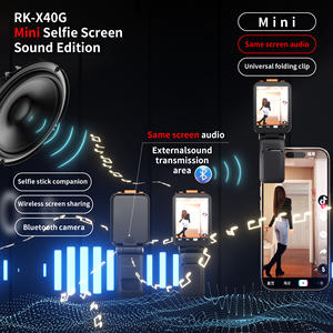 RK-X40G <span class=keywords><strong>de</strong></span> projection vocale Mini Selfie Monitor Screen Sound Edition Clip pliant universel Applicable à tous les bâtons Selfie - Product Image 4