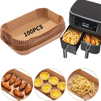 Feuilles de papier rectangulaires jetables en pâte de bois personnalisables et pratiques pour friteuse à air, pour la préparation culinaire domestique et commerciale