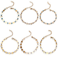Bracelet Chaîne en Acier Inoxydable Plaqué Or 18K avec Diamants, Style Bohème, Anti-ternissement, Étanche, Bijou Tendance, Bracelet Porte-Bonheur, Vente en Gros