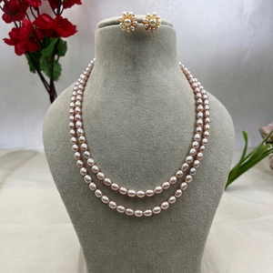 Double Strand Pink Freshwater <b>Pearl</b> <b>Necklace</b> <b>Set</b> Floral Cluster Earrings Bridal <b>Pearl</b> Jewelry <b>Set</b> Custom Wholesale B2B - Product Image 1