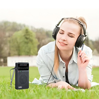 Radio AM/FM portable populaire, multi-bandes, format de poche, tuner analogique, haut-parleur intégré, piles AA, pour situations d'urgence et activités de plein air, noir