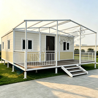 En stock : Maison conteneur extensible de 20 pieds avec terrasse sur le toit, livraison rapide, maison préfabriquée pliable