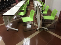 Table de formation pliante, combinaison trapézoïdale, table de conférence mobile, chaise de bureau à six côtés