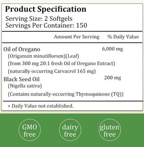 Etiqueta privada Boost Soporte de digestión inmune 6000mg Cápsulas de cápsulas blandas de aceite de orégano salvaje Suplemento de aceite de orégano - Product Image 3