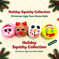 Weihnachtliches Stressball-Set mit 4 lustigen Quetschfiguren: Weihnachtsmann, Rentier, Schneemann – das perfekte Feiertagsgeschenk