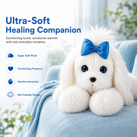 POPKUKU AI Scruffy Dog Peluche Intelligente en Coton PP, Clonage Vocal en 80 Langues, Compagnon Émotionnel et Doudou pour Anniversaire et Cadeau