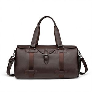New Style Men PU Leather Waterproof Travel Bag Large Capacity Crossable Business <b>Luggage</b> Bag Detachable Shoulder <b>Strap</b> Gym Bag - Product Image 2