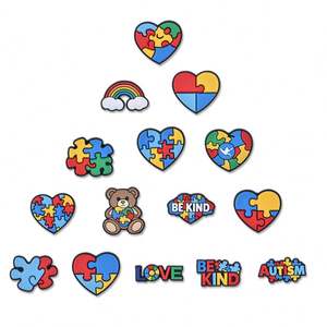 Set <span class=keywords><strong>de</strong></span> Charms para Zapatos con Diseño <span class=keywords><strong>de</strong></span> Pieza <span class=keywords><strong>de</strong></span> Rompecabezas <span class=keywords><strong>de</strong></span> Concienciación sobre el Autismo, Charms 'Be Kind' para Decoración <span class=keywords><strong>de</strong></span> Zapatos Tipo Clog - Product Image 1