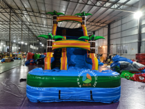 Nuevo Tobogán Acuático Inflable Tropical Comercial con Piscina Inflable Gigante para Alquiler en Fiestas, Precio de Fábrica - Product Image 3