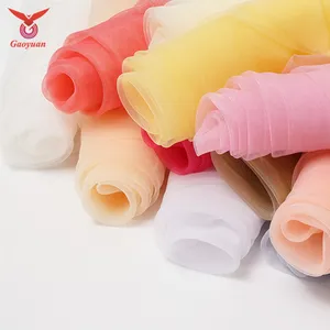 Organza 100% Polyester Transparent Thin Smooth 27gsm High Quality Stock Delivery Fast