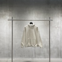 Sweat-shirt à capuche en molleton de coton avec logo brodé, streetwear, surdimensionné, lourd, masque pour les yeux, sweat-shirt à capuche pour homme